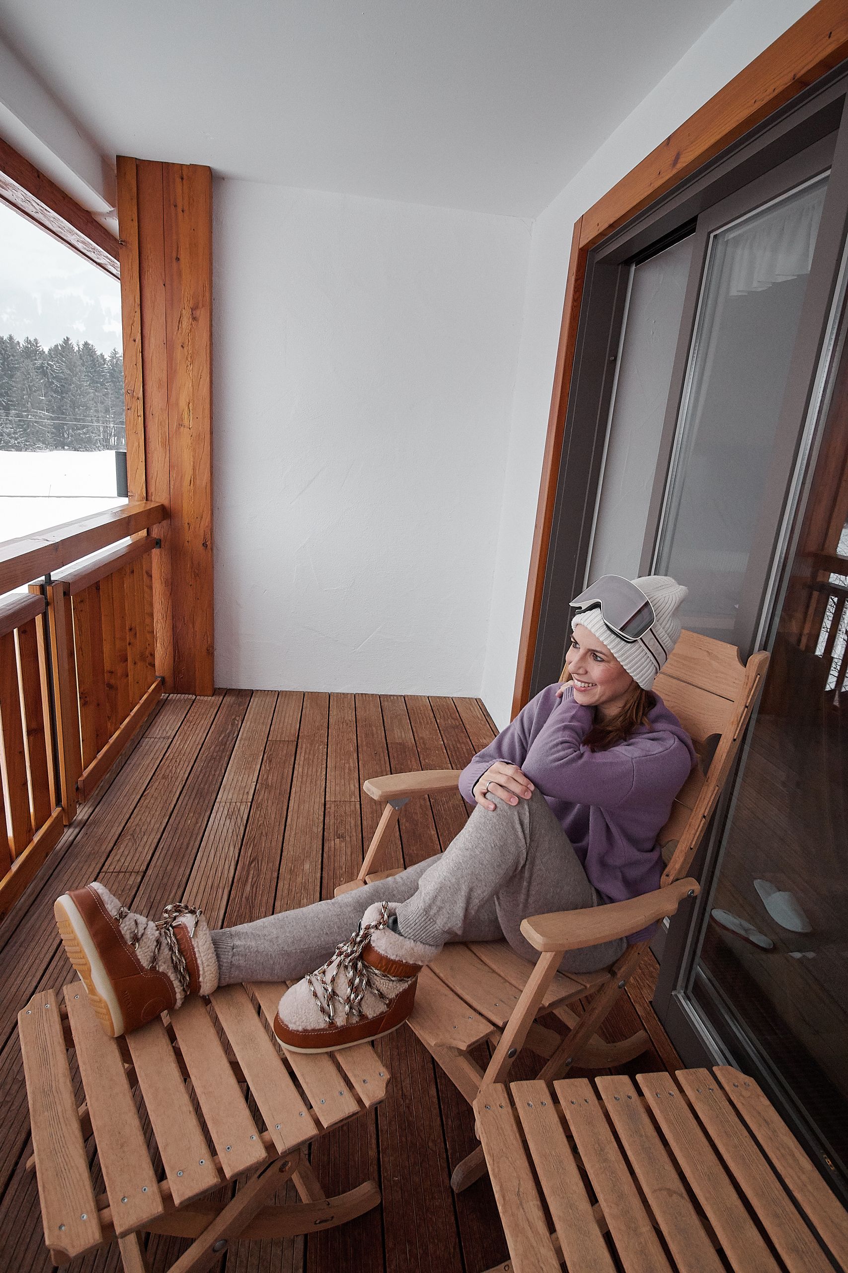 Chloé x Moon Boot Schneestiefel zur Chloé Skibrille im Sonnenalp Resort im Allgäu